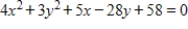 Select the graph of the equation as a circle, a parabola, an ellipse, or a hyperbola. ​   ​ A) Hyperbola B) Circle C) Ellipse D) Parabola E) None of the above