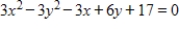 Identify the equation as a circle, a parabola, an ellipse, or a hyperbola. ​   ​ A) Circle B) Hyperbola C) Ellipse D) Parabola E) None of the above