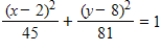 Find the center and foci of the ellipse. ​   ​ A) center:   ; foci:   B) center:   ; foci:   C) center:   ; foci:   D) center:   ; foci:   E) center:   ; foci:  