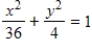 Identify the graph of the following ellipse. ​   ​ A)    ​ B)    ​ C)    ​