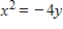Find the standard form of the equation of the parabola and determine the coordinates of the focus.   A)    , focus:   B)    , focus:   C)    , focus:   D)    , focus: (0,-4)  E)    , focus:  