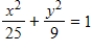 Find the center and vertices which located on the major axis of the ellipse.   A) center: (0, 0)  vertices: (0, -5) , (0, 5)  B) center: (0, 0)  vertices: (-3, 0) , (3, 0)  C) center: (5, 3)  vertices: (-5, -3) , (5, 3)  D) center: (0, 0)  vertices: (-5, 0) , (5, 0)  E) center: (5, 0)  vertices: (0, -3) , (0, 3) 