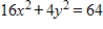 Sketch the graph of the ellipse, using the lateral recta. ​   ​ A) ​   B) ​   C) ​   D) ​   E) ​  