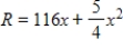 The revenue R (in dollars)  generated by the sale of x units of a patio furniture set is given by   .Approximate the number of sales that will maximize revenue. ​ A)    The revenue is maximum when   units. B)    The revenue is maximum when   units. C)    The revenue is maximum when   units. D)    The revenue is maximum when   units. E)    The revenue is maximum when   units.