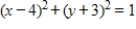 Give the coordinates of the circle's center and it radius. ​   ​ Enter your answer using the coordinate notation: (a, b), and r = ....separated with a comma.