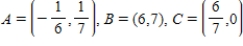 The given points represent the vertices of a triangle.Select the triangle ABC in the coordinate plane. ​   ​ A) ​   ​ B) ​   ​ C) ​   D) ​   E) ​  