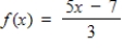 Find all real values of x such that f(x)  = 0. ​   ​ A) x = 2 B) x =   C) x =   D) x =   E) x =  