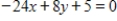 Use the intercept form to find the equation of the line with the given intercepts.The intercept form of the equation of a line with intercepts (a, 0)  and (0, b)  is ​   ​ ​ X-intercept: (   , 0)  Y-intercept:   ​ ​ A)    B)    C)    D)    E)   