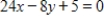 Use the intercept form to find the equation of the line with the given intercepts.The intercept form of the equation of a line with intercepts (a, 0)  and (0, b)  is ​   ​ ​ X-intercept: (   , 0)  Y-intercept:   ​ ​ A)    B)    C)    D)    E)   