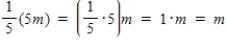 Identify the rules of algebra illustrated from left to right by the following statement.   A) associative property of multiplication; multiplicative inverse property; multiplicative identity property B) commutative property of multiplication; multiplicative inverse property; multiplicative identity property C) associative property of multiplication; multiplicative identity property; multiplicative inverse property D) commutative property of multiplication; multiplicative identity property; multiplicative inverse property E) distributive property; multiplicative identity property; multiplicative inverse property
