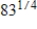 Fill in the missing form of the expression. ​ Radical Form Rational Exponent Form ------   ​ A)    ​ B) 83 C)    ​ D)    ​ E)   