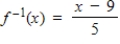 Find the inverse of the one-to-one function. ​ Y = 5x + 9 ​ A)    B)    C)    D)    E) none of the above