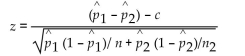 To test the null hypothesis that the difference between two population proportions is equal to a nonzero constant c, use the test statistic: As long as are both large, the sampling distribution of the test statistic z will be approximately the standard normal distribution. Given the sample data below, test the claim that the proportion of male voters who plan to vote Republican at the next presidential election is 15 percentage points more than the percentage of female voters who plan to vote Republican. Use the P-value method of hypothesis testing and use a significance level of 0.10.
