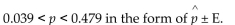 Express the confidence interval 0