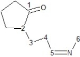 Identify hybridization of carbon atoms numbered 1-6 in the structure below:   A)  Carbons 3, 4, and 6 are sp<sup>3</sup>, carbons 1, 2 and 5 are sp hybridized. B)  Carbons 2, 3, and 4 are sp<sup>3</sup>, carbons 1, 5, and 6 are sp<sup>2</sup> hybridized. C)  Carbons 2, 3, 4, and 6 are sp<sup>3</sup>, carbons 1 and 5 are sp<sup>2</sup> hybridized. D)  Carbons 2, 3, 4, and 6 are sp<sup>3</sup>, carbons 1 and 5 are sp hybridized. E)  Carbons 3, 4, and 6 are sp<sup>3</sup>, carbons 1, 2, and 5 are sp<sup>2</sup> hybridized.