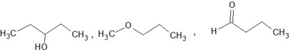 Which of the following sets of compounds contain one ether, one alcohol, and one ketone (not necessarily in this order) ? A)    B)    C)    D)    E)   