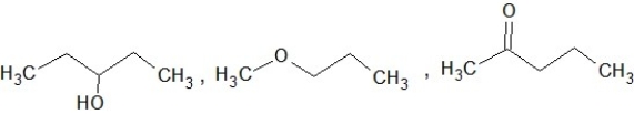 Which of the following sets of compounds contain one ether, one alcohol, and one ketone (not necessarily in this order) ? A)    B)    C)    D)    E)   