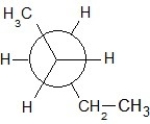 Which of the following Newman projections shows an antistaggered conformation of n-pentane? A)    B)    C)    D)    E)   