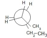 Which of the following Newman projections shows an antistaggered conformation of n-pentane? A)    B)    C)    D)    E)   