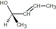 Which of the following structures is R-but-3-en-2-ol? A)    B)    C)    D)    E)   