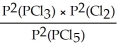 Express the equilibrium constant for the following reaction: PCl<sub>5</sub>(g)  ⇌ PCl<sub>3</sub>(g)  + Cl<sub>2</sub>(g)  A)  K<sub>P</sub> =   B)  K<sub>P</sub> =   C)  K<sub>P</sub> =   D)  K<sub>P</sub> =   E)  K<sub>P</sub> =  