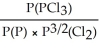 Express the equilibrium constant for the following reaction: 2P(g)  + 3Cl<sub>2</sub>(g)  ⇌ 2PCl<sub>3</sub>(g)  A)  K<sub>P</sub> =   B)  K<sub>P</sub> =   C)  K<sub>P</sub> =   D)  K<sub>P</sub> =   E)  K<sub>P</sub> =  