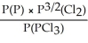 Express the equilibrium constant for the following reaction: 2P(g)  + 3Cl<sub>2</sub>(g)  ⇌ 2PCl<sub>3</sub>(g)  A)  K<sub>P</sub> =   B)  K<sub>P</sub> =   C)  K<sub>P</sub> =   D)  K<sub>P</sub> =   E)  K<sub>P</sub> =  