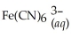 Express the equilibrium constant for the following reaction:   + 6CN<sup>-</sup>(aq)  ⇌   + 6H<sub>2</sub>O(l)  A)  K<sub>c</sub> =   B)  K<sub>c</sub> =   C)  K<sub>c</sub> =   D)  K<sub>c</sub> =   E)  K<sub>c</sub> =  
