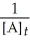 Which of the following represents the integrated rate law for a first-order reaction? A)    = -kt B)    -   = kt C)  [A]<sub>t</sub> - [A]<sub>0</sub> = -kt D)  k = Ae<sup>(-</sup><sup>E</sup><sub>a</sub>/RT)  E)    =     + lnA