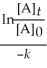 Derive an expression for a  1/3-life  for a first-order reaction. A)    B)    C)    D)    E)   