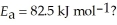 A particular first-order reaction has a rate constant of 1.35 ×     at 25.0 °C. What is the magnitude of k at 75.0 °C if   A)  1.61 × 10<sup>4 </sup>s<sup>-1</sup> B)  646 s<sup>-1</sup> C)  1.11 × 10<sup>117</sup> s<sup>-1</sup> D)  6.19 × 10<sup>-5 </sup>s<sup>-1</sup> E)  1.36 × 10<sup>2</sup> s<sup>-1</sup>