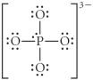 Choose the best Lewis structure for PO<sub>4</sub><sup>3</sup>⁻. A)    B)    C)    D)    E)   
