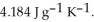 A 5.00 g sample of liquid water at 25.0 °C is heated by the addition of 145 J of energy. The final temperature of the water is ________ °C. The specific heat capacity of liquid water is   A)  25.9 B)  146 C)  6.93 D)  -18.1 E)  31.9