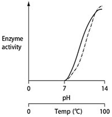 Thermoacidophiles are archaeans that are able to successfully live and reproduce in environments that are acidic,have high sulfur content and temperatures,and have little organic material.Consider the thermoacidophile Sulfolobus acidocaldarius.Which of the following graphs most accurately depicts the expected temperature and pH profiles of its enzymes? (Note: The horizontal axes of these graphs are double,with pH above and temperature below. )    A)    B)    C)    D)   