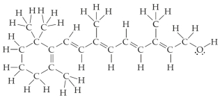 How many double bonds are there in the molecule, represented below?   A) 4 B) 5 C) 3 D) 6 