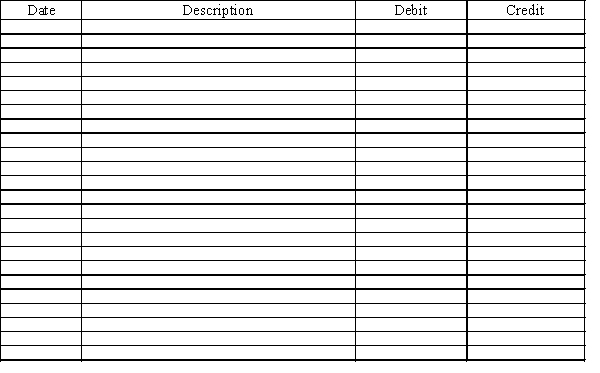 Record the following transactions related to purchases for Horston's Art Supplies using the general journal form provided below. Assume Horston's uses a periodic inventory system. Omit transaction descriptions from entries.​    