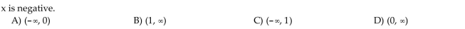 Use interval notation to describe the interval of real numbers.