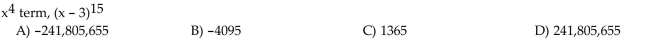 Find the coefficient of the given term in the binomial expansion.