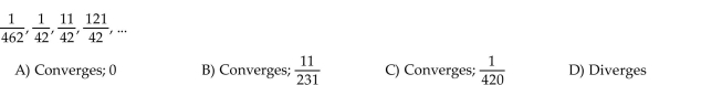 Determine whether the sequence converges or diverges. If it converges, give the limit.