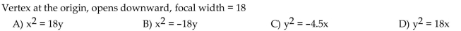 Find the standard form of the equation of the parabola.