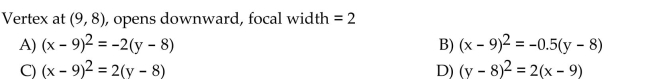 Find the standard form of the equation of the parabola.
