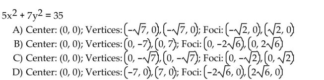 Find the center, vertices, and foci of the ellipse with the given equation.