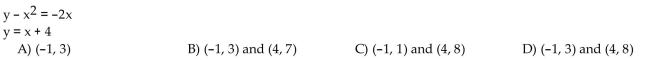 Solve the system by substitution.