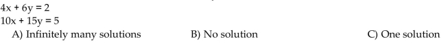 Use a graph to determine the number of solutions the system has.