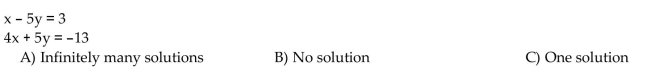 Use a graph to determine the number of solutions the system has.