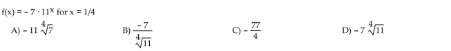 Compute the exact value of the function for the given x-value without using a calculator.