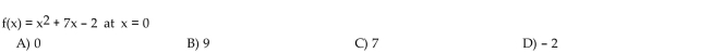 Find the derivative of the function at the specified point.