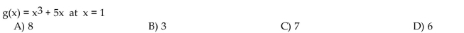 Find the derivative of the function at the specified point.