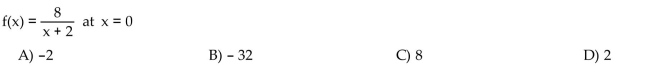 Find the derivative of the function at the specified point.