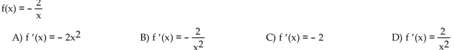 Find the derivative of the function using the definition of derivative.